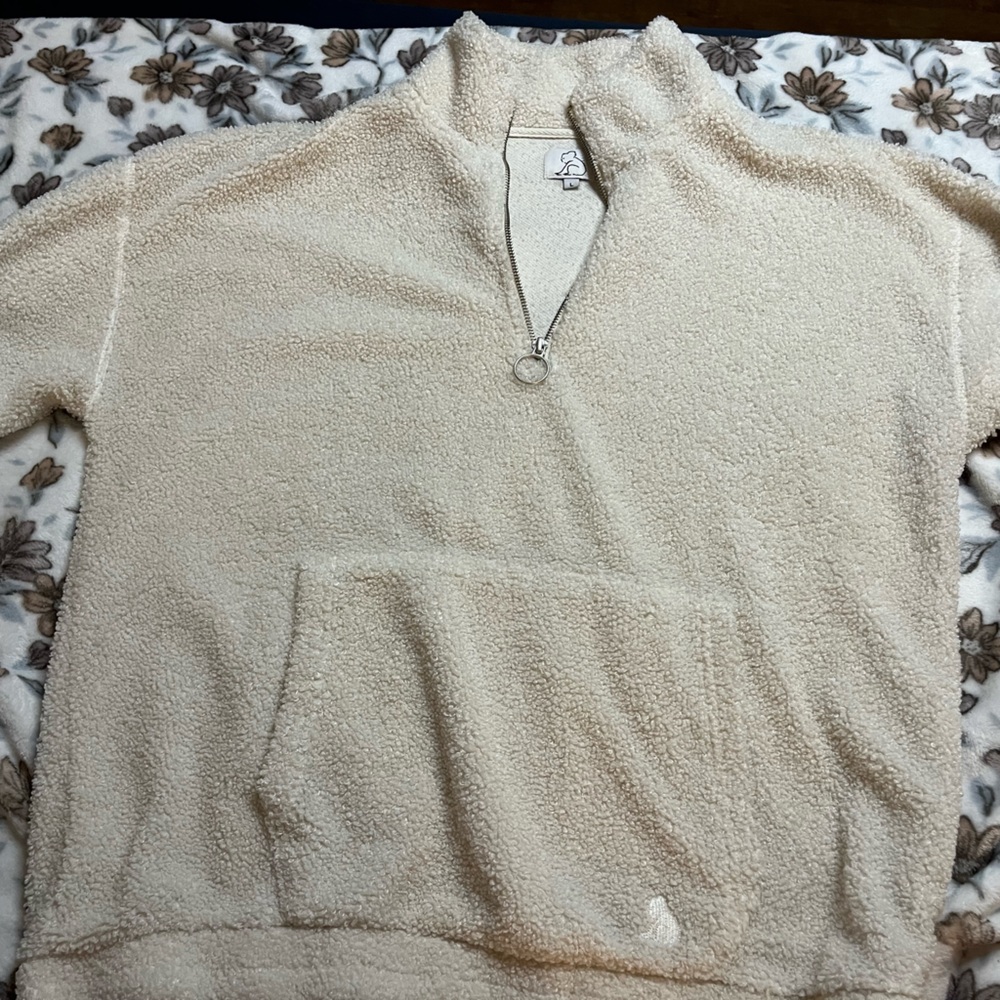 Cream Teddy Jacket Soft and Cozy